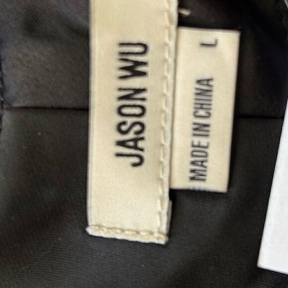 Jason Wu Black Ruched Front Tie Shoulder Maxi Dress Size Large - Picture 5 of 10